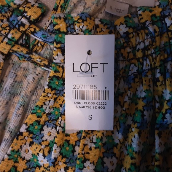 LOFT Green White Yellow Floral Flowy Boho Halter Cami Tank Top, New! Small - Picture 11 of 13